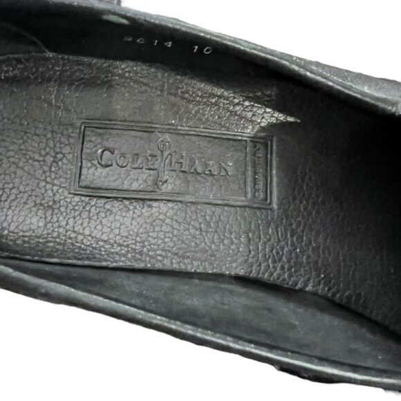 Cole Haan Men's Slip On Loafers Size‎ 9 B Black Brown Basket Weave Soft Leather - Picture 2 of 10